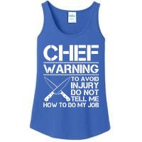 Warning To Avoid Injury Funny Chef Cool Gift Ladies Essential Tank