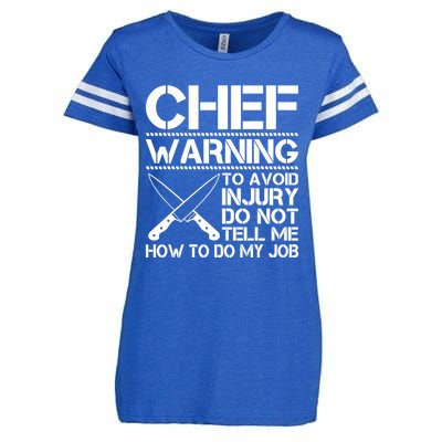 Warning To Avoid Injury Funny Chef Cool Gift Enza Ladies Jersey Football T-Shirt