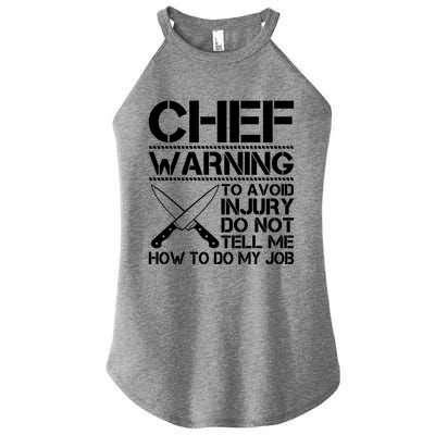 Warning To Avoid Injury Funny Chef Cool Gift Women's Perfect Tri Rocker Tank