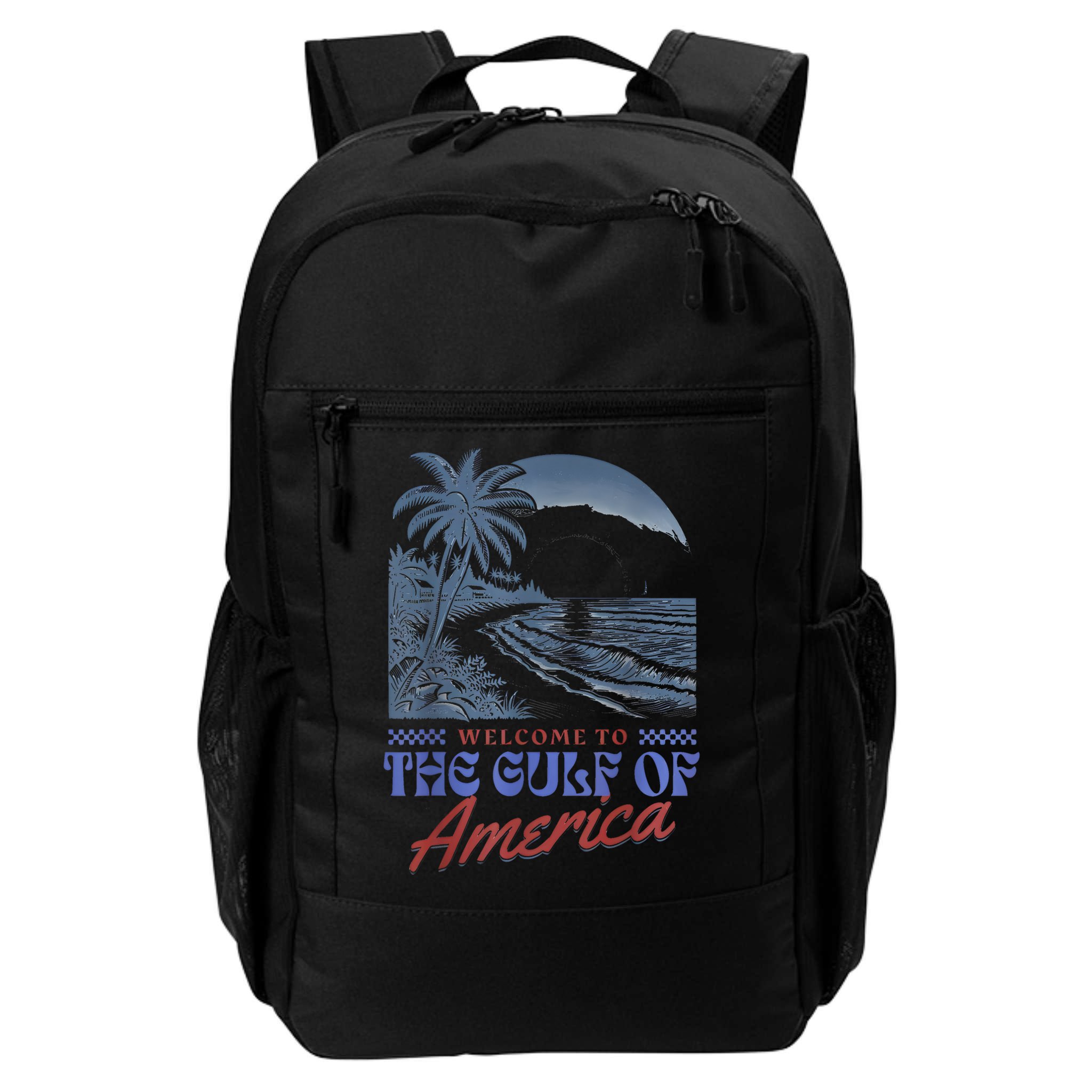 Welcome To AmericaS Gulf Retro Vintage Beach Backpack