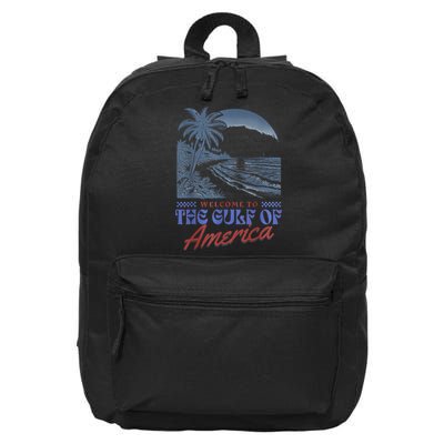 Welcome To AmericaS Gulf Retro Vintage Beach 16 in Basic Backpack