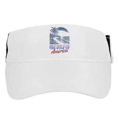 Welcome To AmericaS Gulf Retro Vintage Beach Adult Drive Performance Visor