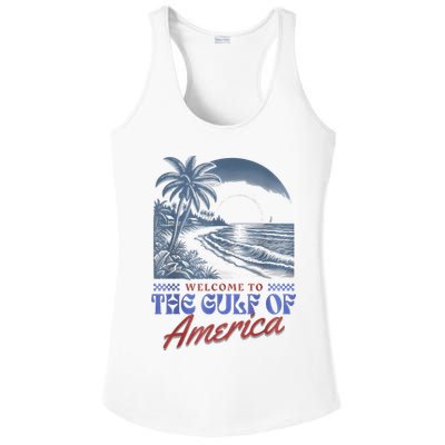 Welcome To AmericaS Gulf Retro Vintage Beach Ladies PosiCharge Competitor Racerback Tank