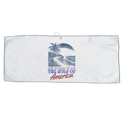 Welcome To AmericaS Gulf Retro Vintage Beach Large Microfiber Waffle Golf Towel