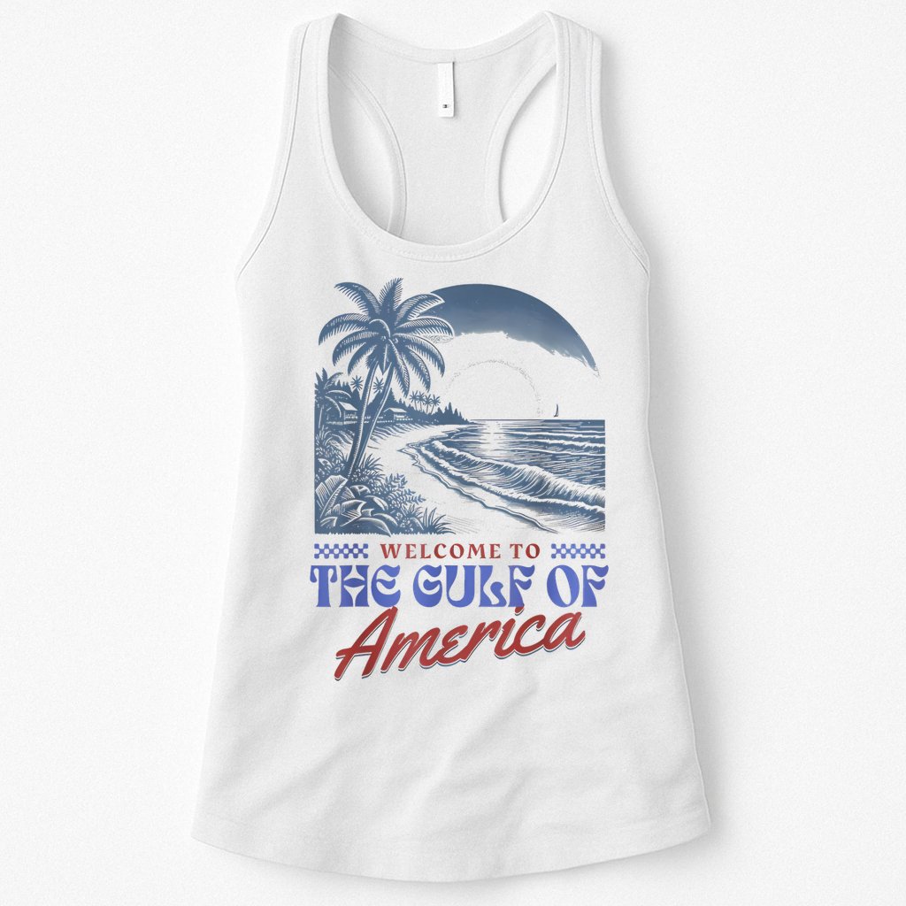 Welcome To AmericaS Gulf Retro Vintage Beach Womens Tank Top