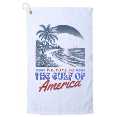 Welcome To AmericaS Gulf Retro Vintage Beach Golf Towel