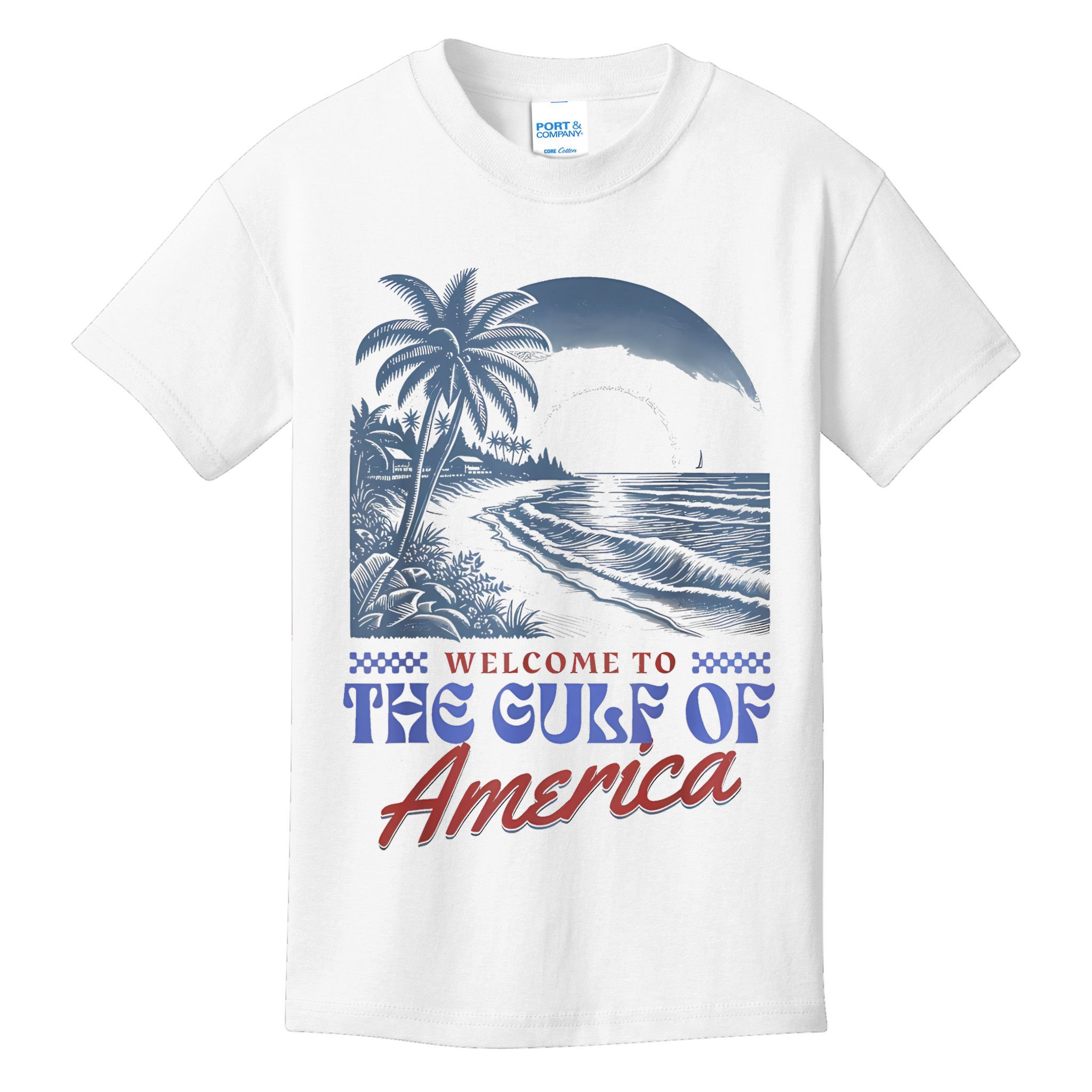 Welcome To AmericaS Gulf Retro Vintage Beach Kids T-Shirt