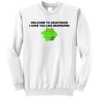 Welcome To Adult I Hope You Like Ibuprofen Frog Meme Sweatshirt