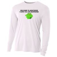 Welcome To Adult I Hope You Like Ibuprofen Frog Meme Cooling Performance Long Sleeve Crew