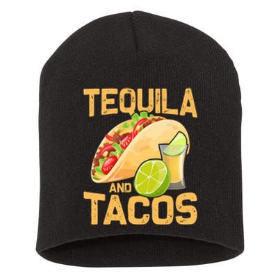 Womens Tacos And Tequila Funny Cinco De Mayo Short Acrylic Beanie