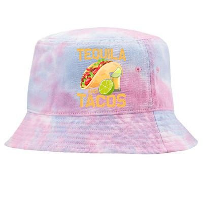 Womens Tacos And Tequila Funny Cinco De Mayo Tie-Dyed Bucket Hat