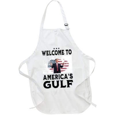 Welcome To Americas Gulf Donald Trump Full-Length Apron With Pockets
