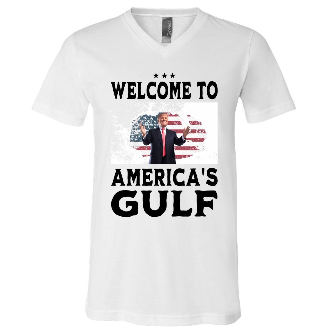 Welcome To Americas Gulf Donald Trump V-Neck T-Shirt