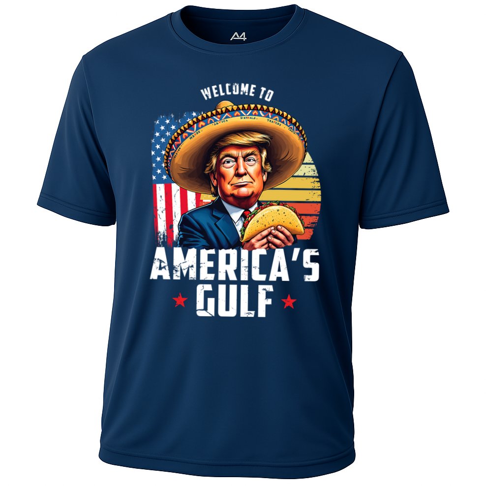 Welcome To Americas Gulf Funny Donald Trump Cooling Performance Crew T-Shirt