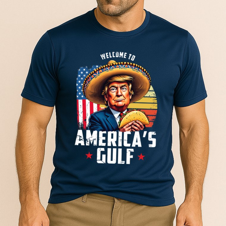 Welcome To Americas Gulf Funny Donald Trump Cooling Performance Crew T-Shirt