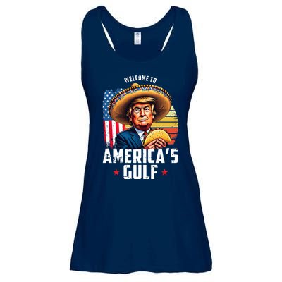 Welcome To Americas Gulf Funny Donald Trump Ladies Essential Flowy Tank