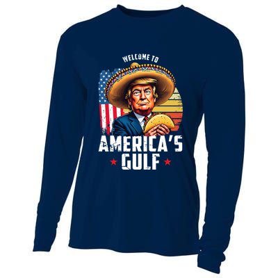Welcome To Americas Gulf Funny Donald Trump Cooling Performance Long Sleeve Crew