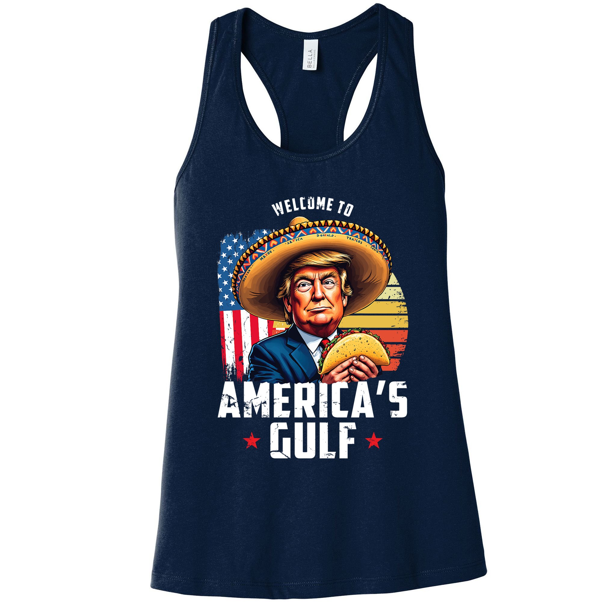 Welcome To Americas Gulf Funny Donald Trump Womens Tank Top