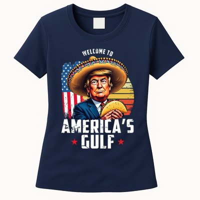 Welcome To Americas Gulf Funny Donald Trump Womens T-Shirt