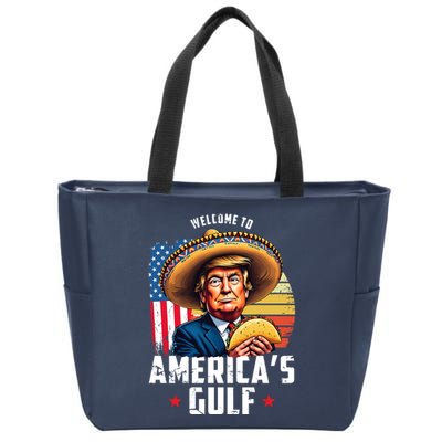 Welcome To Americas Gulf Funny Donald Trump Zip Tote Bag