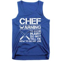 Warning To Avoid Injury Funny Chef Gift Tank Top