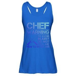 Warning To Avoid Injury Funny Chef Cool Gift Ladies Essential Flowy Tank