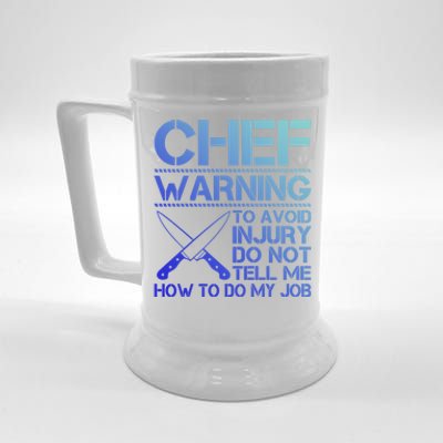 Warning To Avoid Injury Funny Chef Cool Gift Beer Stein