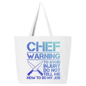 Warning To Avoid Injury Funny Chef Cool Gift 25L Jumbo Tote