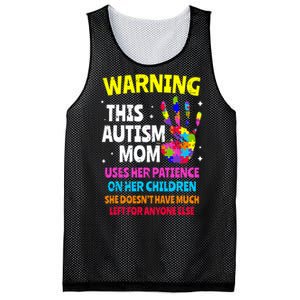 Warning This Autism Mom Patience Awareness Mesh Reversible Basketball Jersey Tank