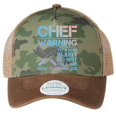 Warning To Avoid Injury Funny Chef Cool Gift Legacy Tie Dye Trucker Hat