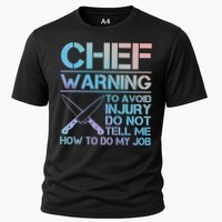 Warning To Avoid Injury Funny Chef Cool Gift Cooling Performance Crew T-Shirt