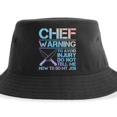 Warning To Avoid Injury Funny Chef Cool Gift Sustainable Bucket Hat