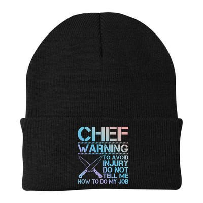 Warning To Avoid Injury Funny Chef Cool Gift Beanie