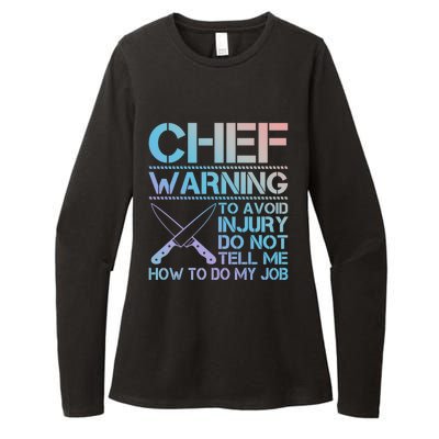 Warning To Avoid Injury Funny Chef Cool Gift Womens CVC Long Sleeve Shirt