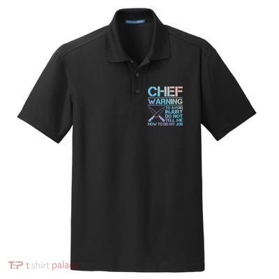 Warning To Avoid Injury Funny Chef Cool Gift Dry Zone Grid Polo