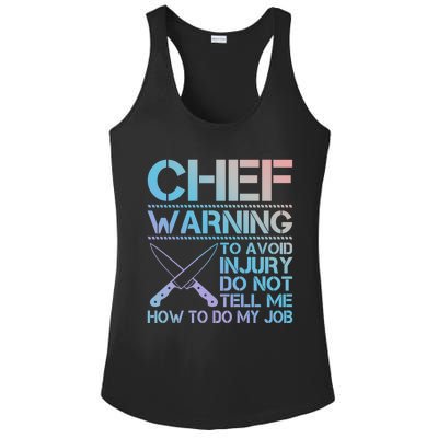 Warning To Avoid Injury Funny Chef Cool Gift Ladies PosiCharge Competitor Racerback Tank