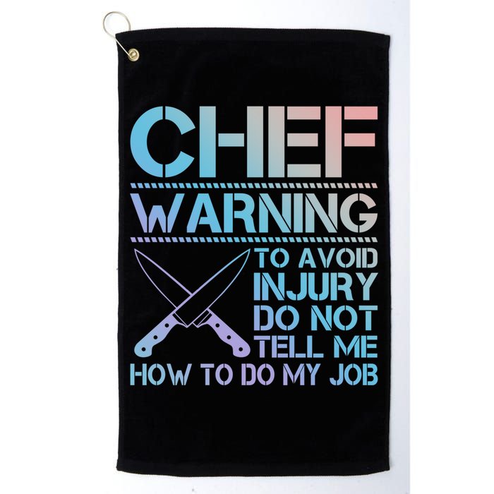 Warning To Avoid Injury Funny Chef Cool Gift Golf Towel