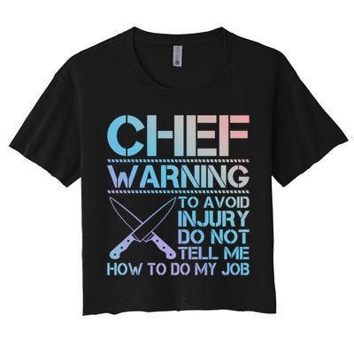 Warning To Avoid Injury Funny Chef Cool Gift Crop Top