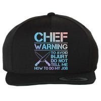 Warning To Avoid Injury Funny Chef Cool Gift Wool Snapback Cap