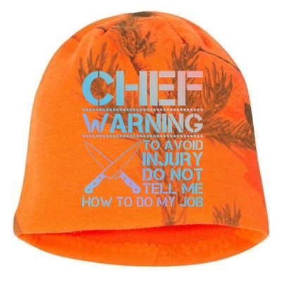 Warning To Avoid Injury Funny Chef Cool Gift Kati - Camo Knit Beanie