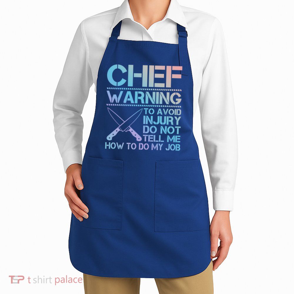 Warning To Avoid Injury Funny Chef Cool Gift Apron