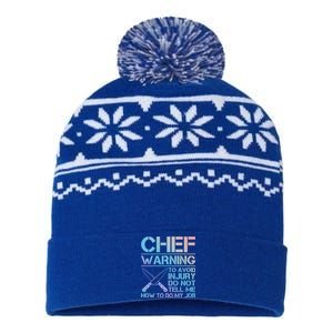 Warning To Avoid Injury Funny Chef Cool Gift USA-Made Snowflake Beanie