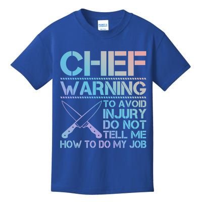 Warning To Avoid Injury Funny Chef Cool Gift Kids T-Shirt