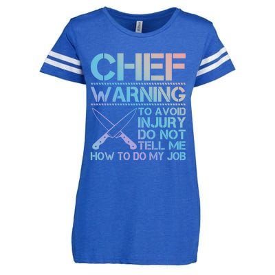 Warning To Avoid Injury Funny Chef Cool Gift Enza Ladies Jersey Football T-Shirt