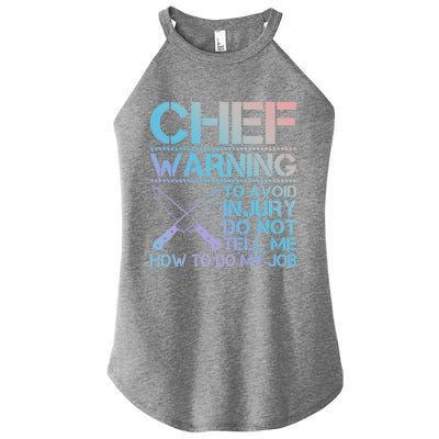 Warning To Avoid Injury Funny Chef Cool Gift Women's Perfect Tri Rocker Tank