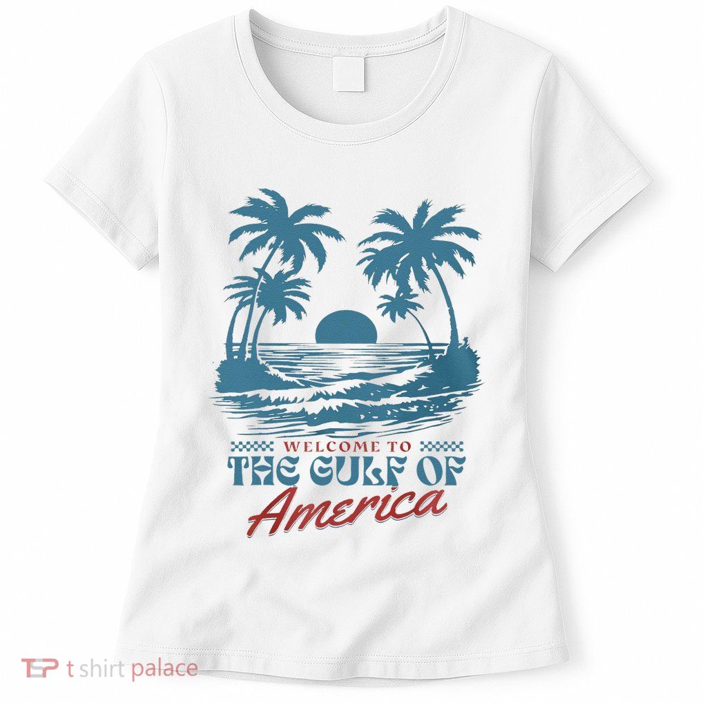 Welcome To AmericaS Gulf Beach Retro Gulf Of Usa America Gift Women's T-Shirt