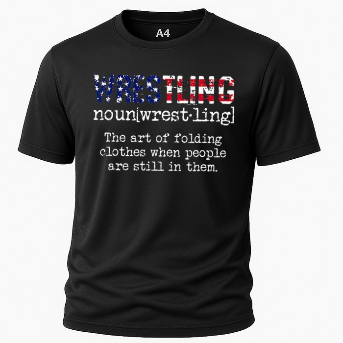 Wrestling The Art Of Folding Clothes With People Still Them Cooling Performance Crew T-Shirt