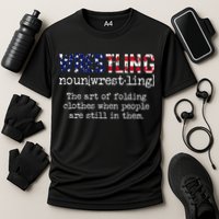 Wrestling The Art Of Folding Clothes With People Still Them Cooling Performance Crew T-Shirt
