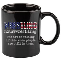 Wrestling The Art Of Folding Clothes With People Still Them 11oz C Handle Ceramic Mug