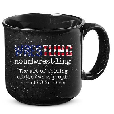 Wrestling The Art Of Folding Clothes With People Still Them 15oz Campfire Ceramic Mug